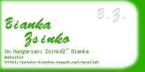 bianka zsinko business card